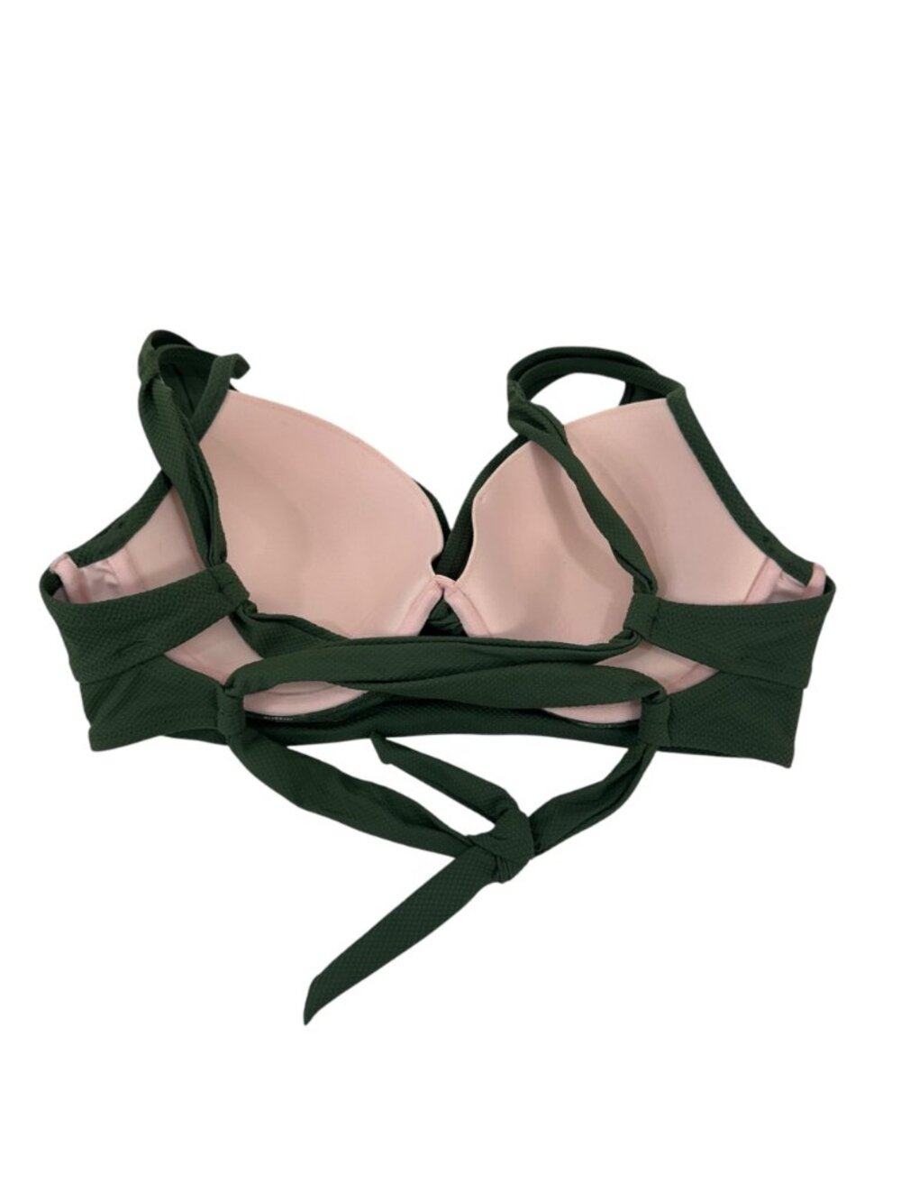 Shade & Shore Womens Green Bikini Top Push-Up Swimwear Size 34DD Back Strappy - Picture 2 of 13